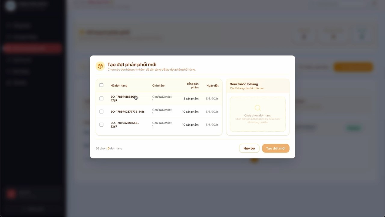Create supply request modal
