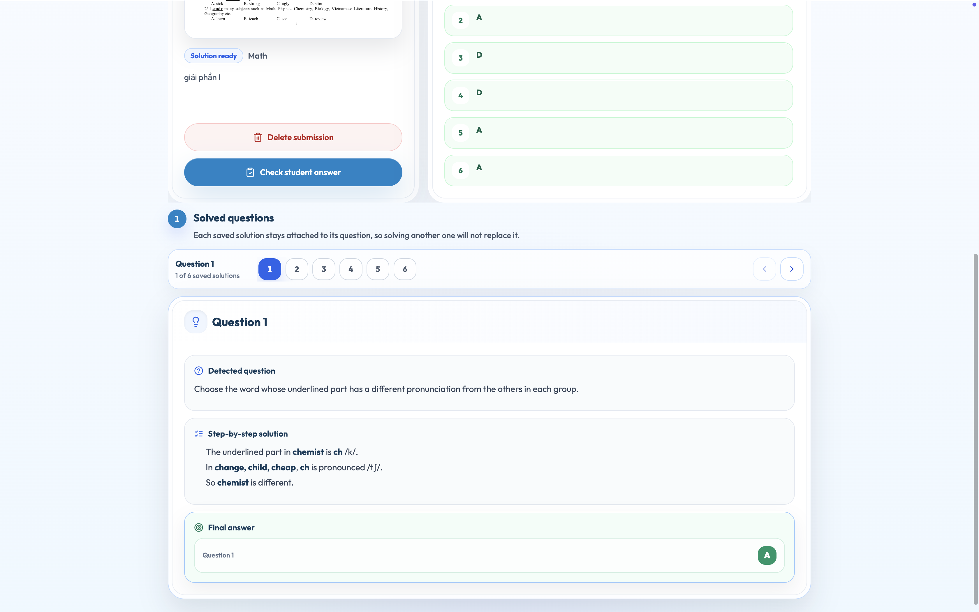 Solved question detail with step by step solution and final answer